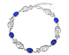 青金石纯银手链